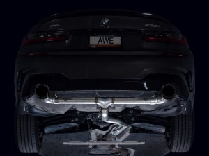 BMW 3 Series Performance Exhaust - Rear - AWE Tuning - Axle-Back Track Edition, Dual Exit, 4.5